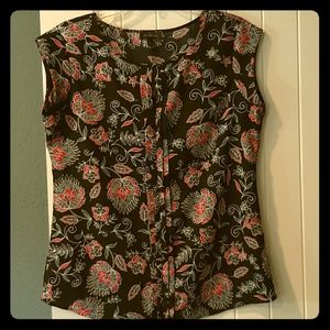 The Limites Navy Floral Print Top Medium